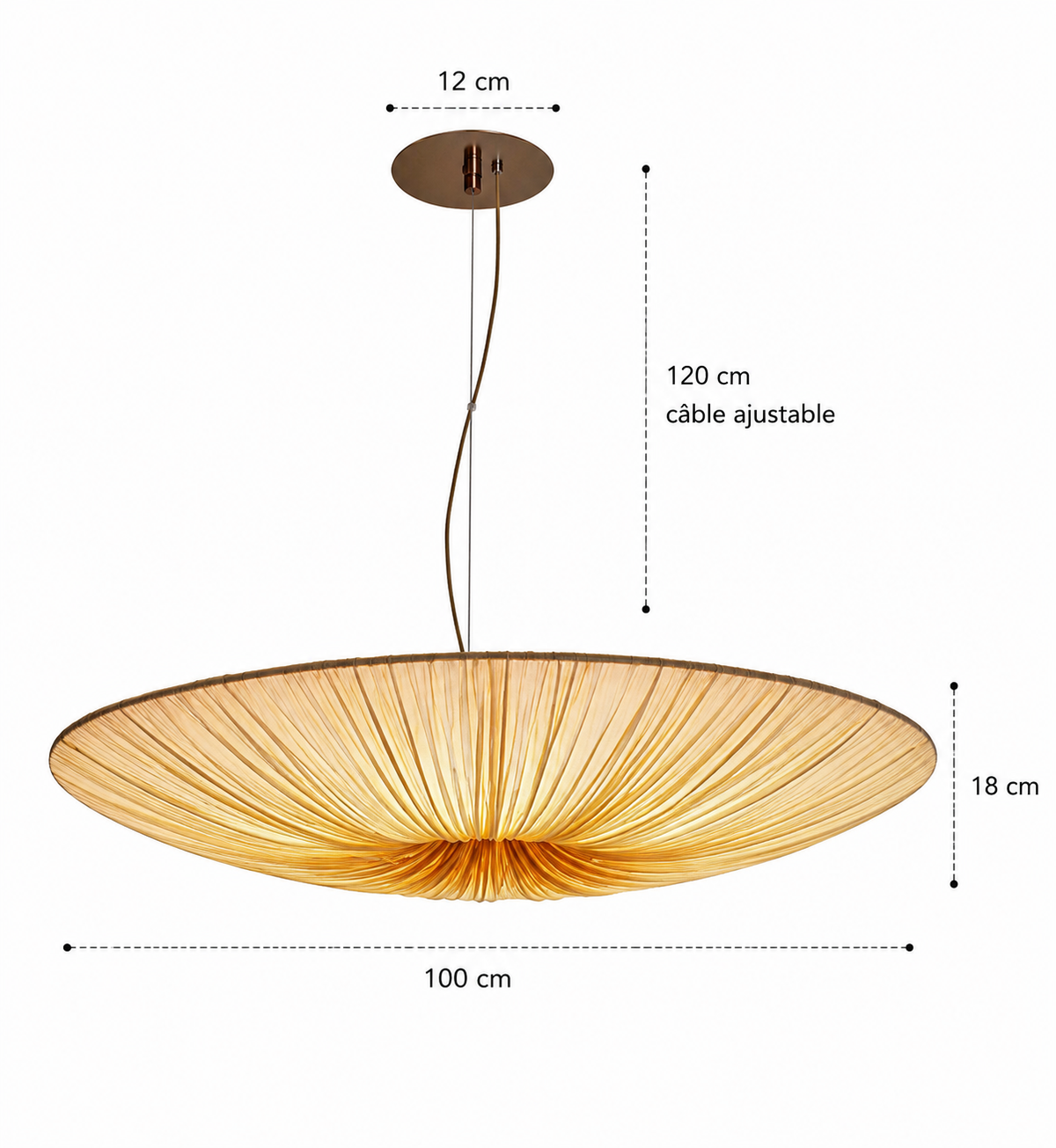 Lustre Wabi-Sabi en Tissu – Élégance Japonaise
