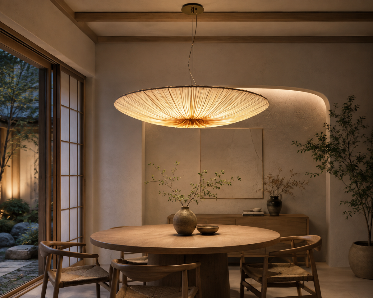 Lustre Wabi-Sabi en Tissu – Élégance Japonaise