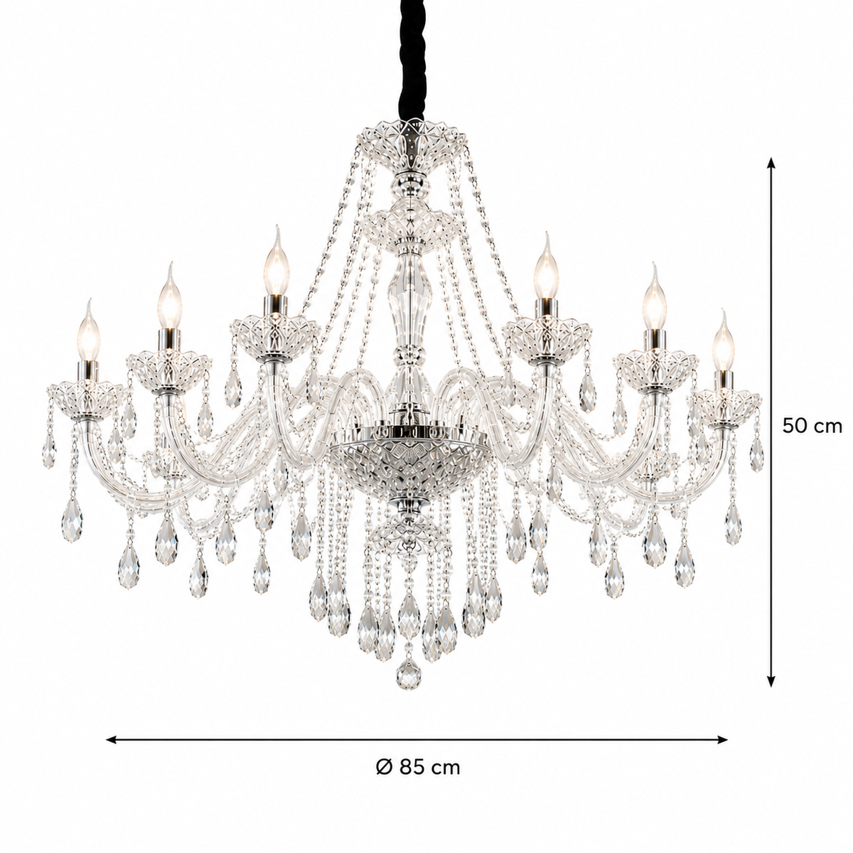 Lustre en Cristal Élégance – Suspension Prestige