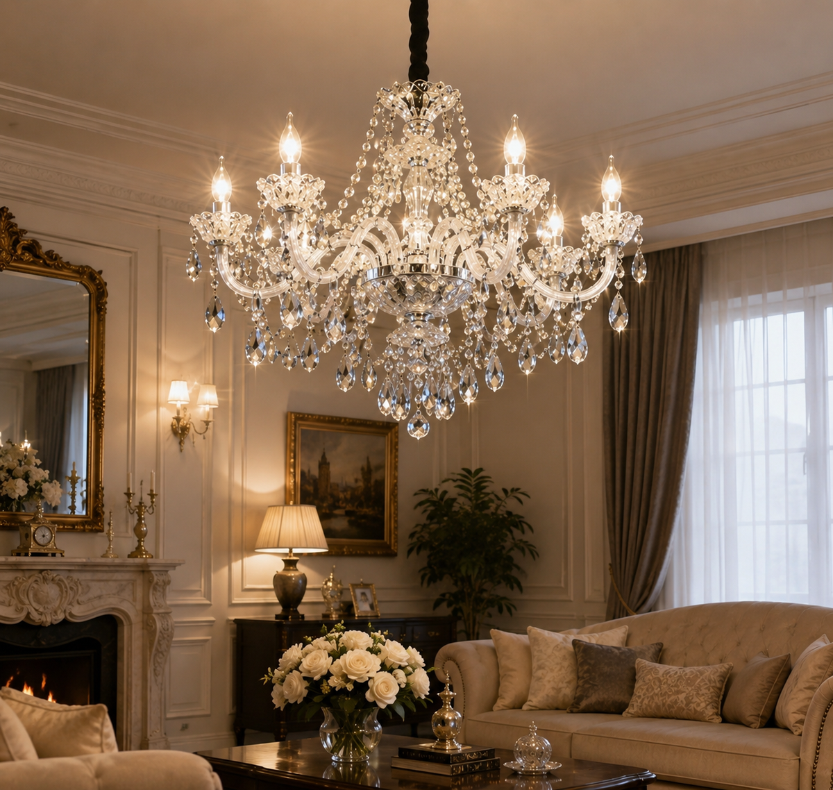 Lustre en Cristal Élégance – Suspension Prestige