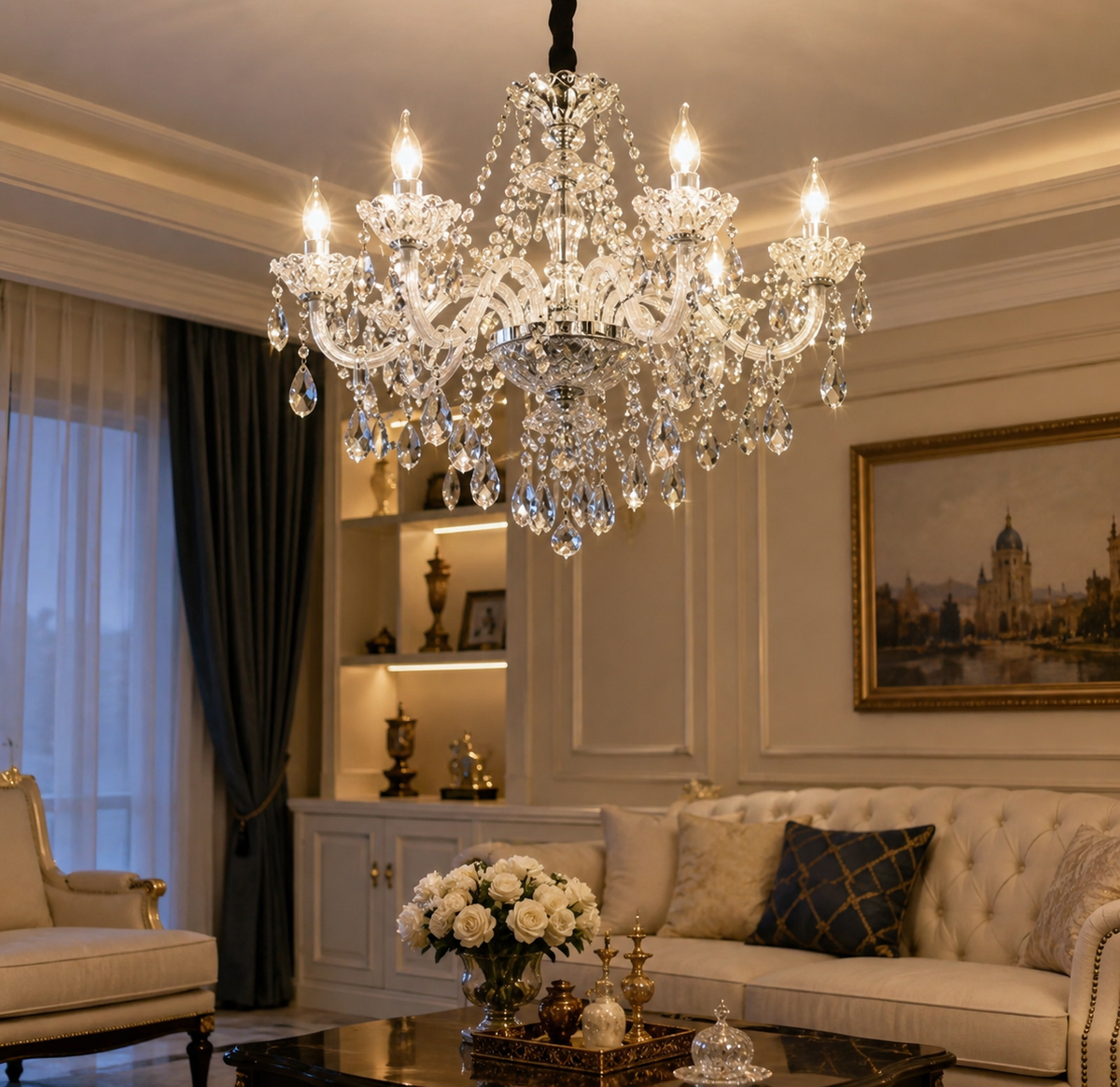 Lustre en Cristal Élégance – Suspension Prestige