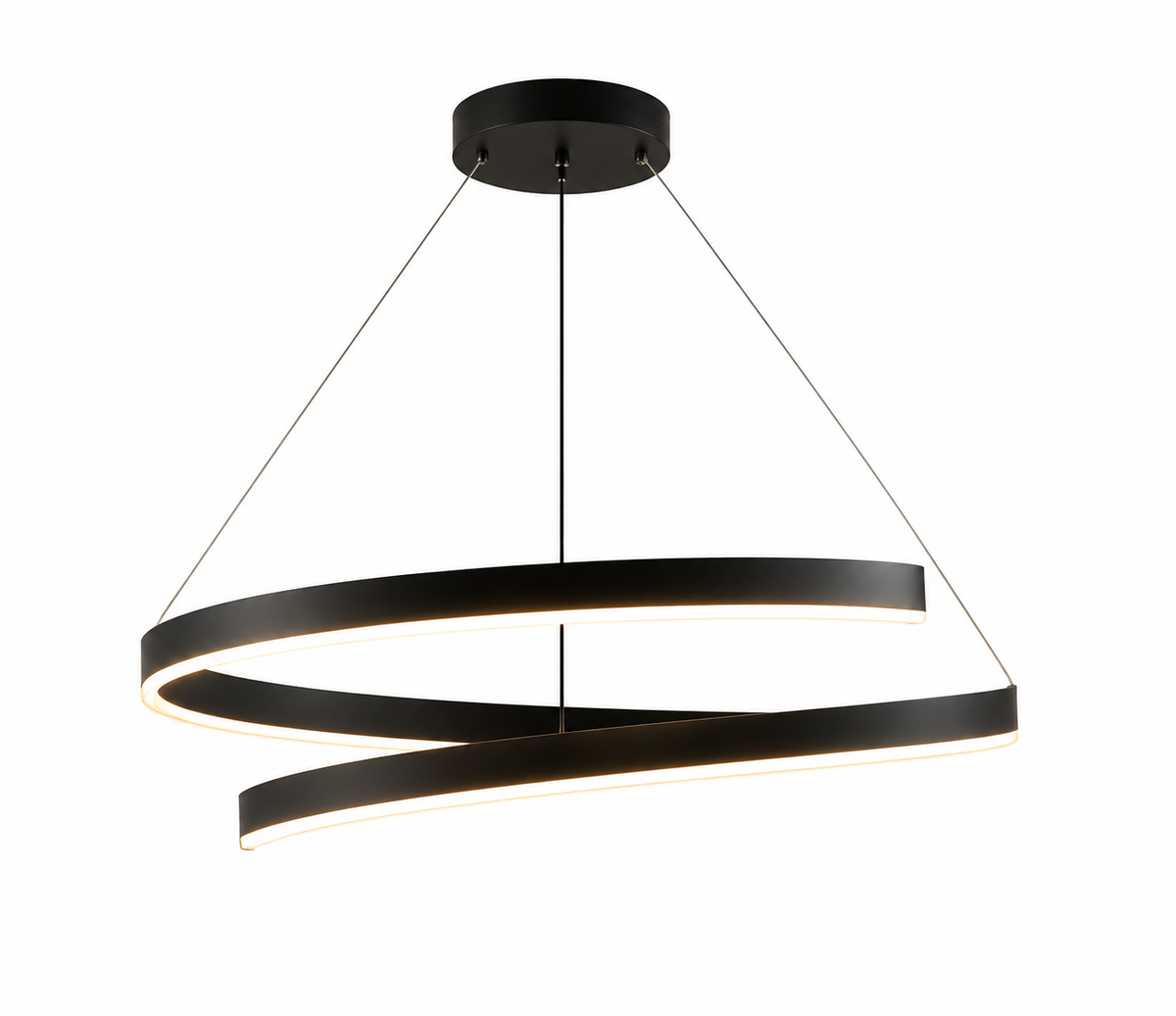 Lustre Spirale Noire – Design Moderne
