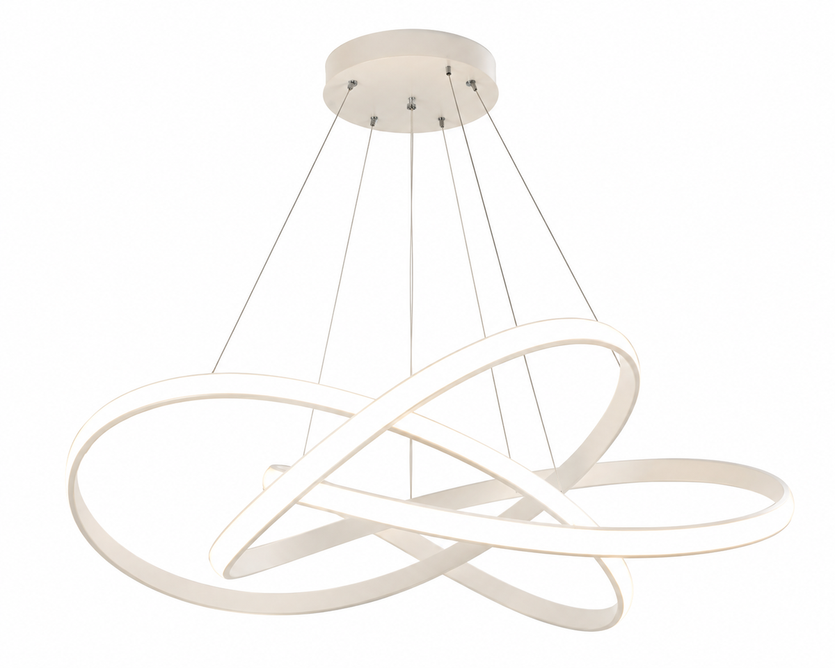 Lustre Entrelacée – Design Sculptural Blanc