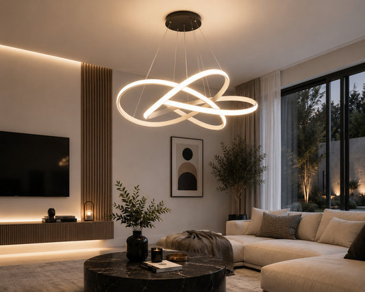 Lustre Entrelacée – Design Sculptural Blanc