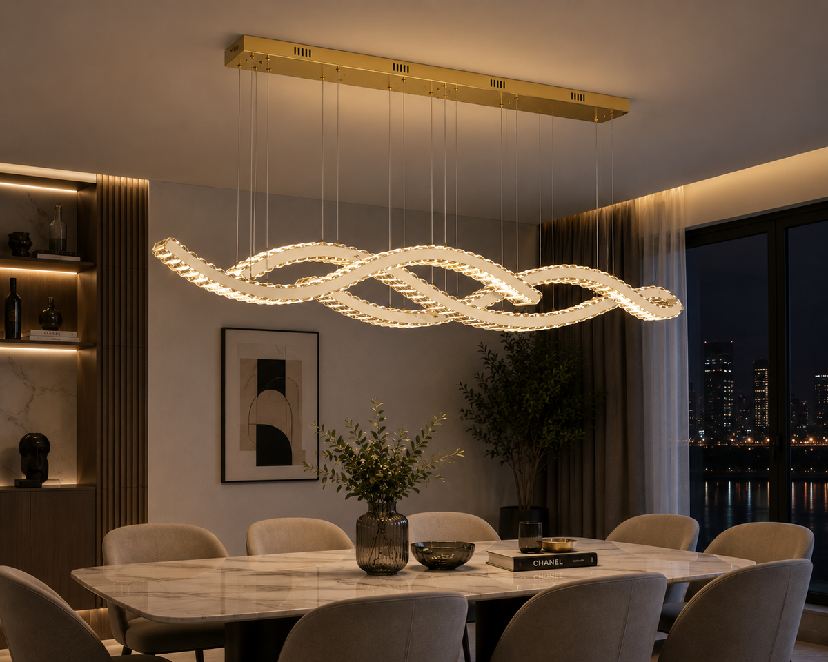 Lustre Cristal Dorée - Ondulé Premium