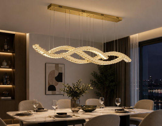 Lustre Cristal Dorée - Ondulé Premium