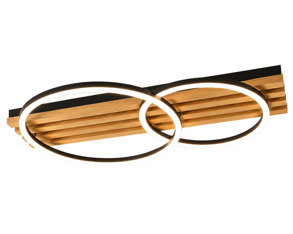 Plafonnier en fond Bois & Anneaux