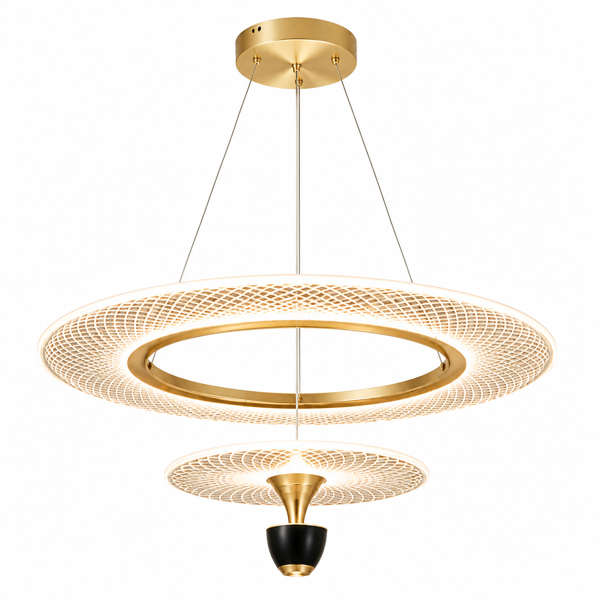 Lustre Halo Doré – Design contemporain