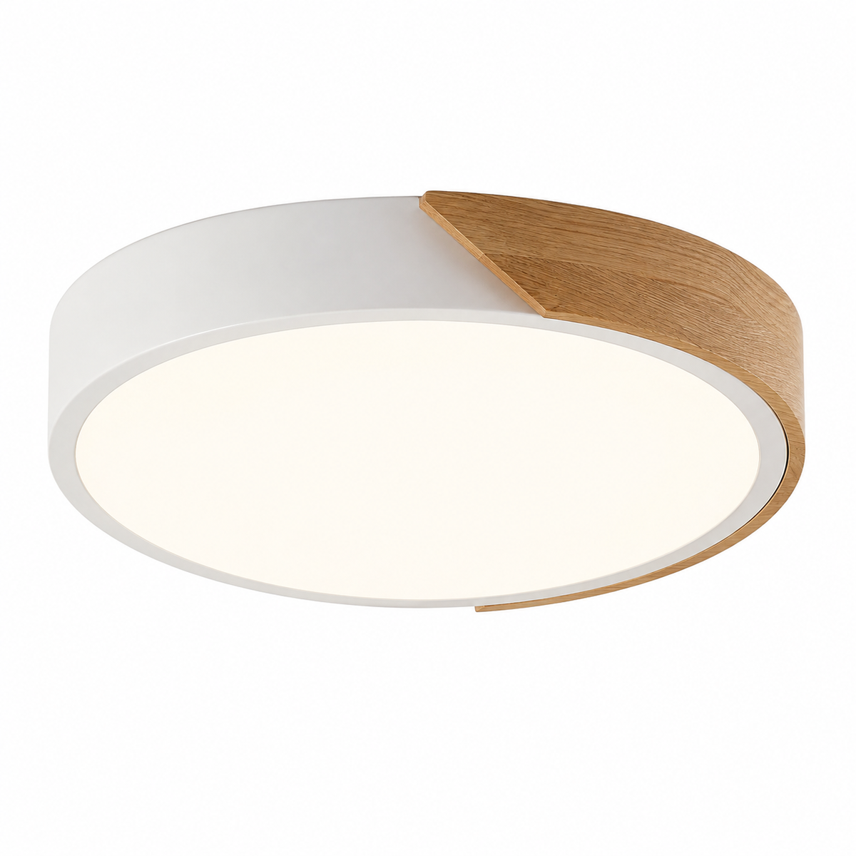 Plafonnier Rond en Bois – Luminaire Scandinave