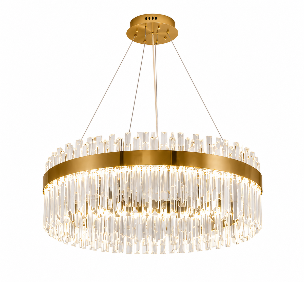 Lustre Cristal Auréa – Suspension LED Dorée