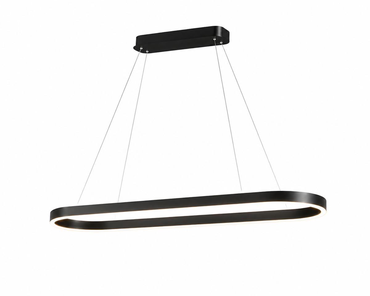 Lustre Ovale Noire – Design Minimaliste & Moderne