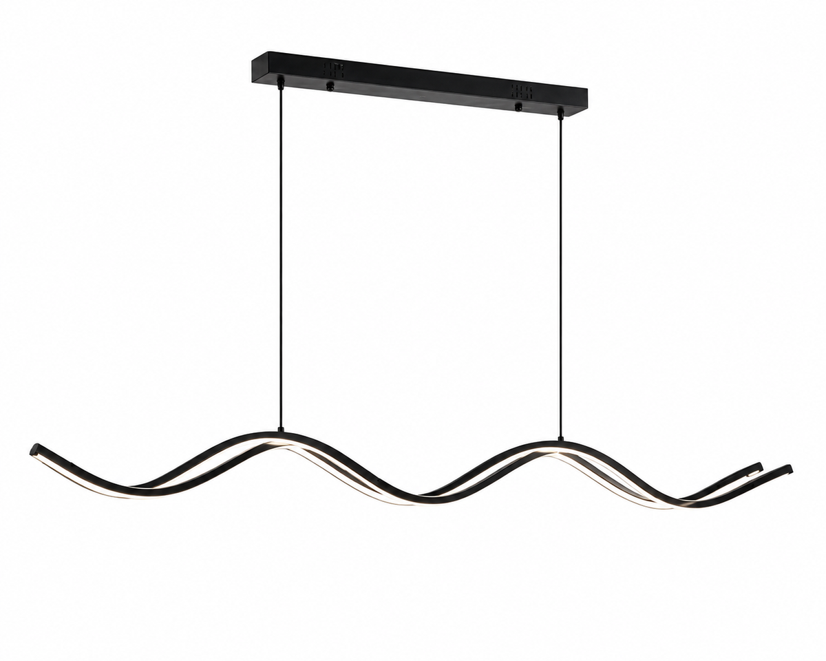 Lustre Ondulée Noire – Design Moderne