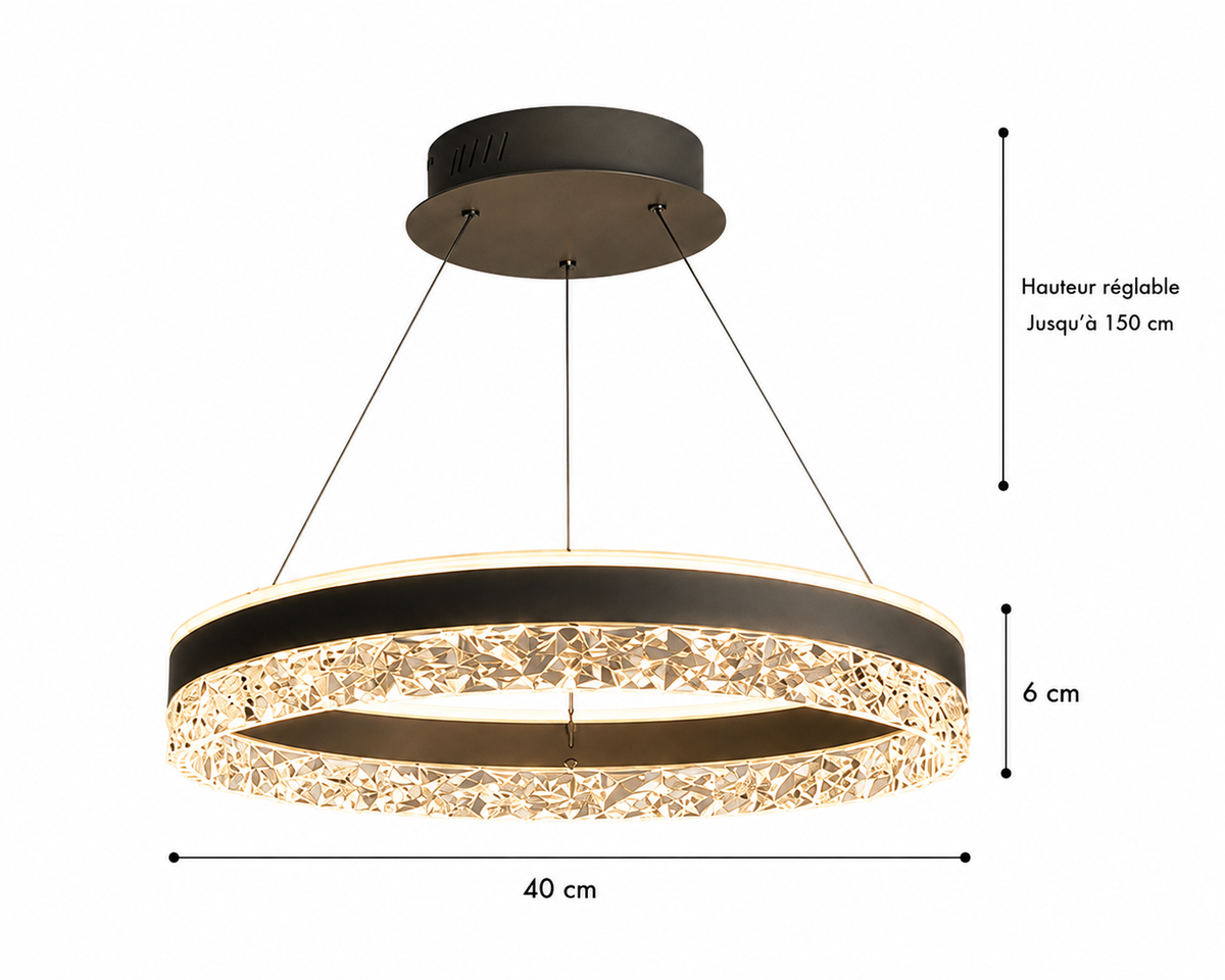 Lustre Cristal - Anneaux Moderne & Prestige