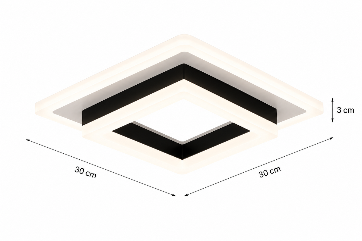 Plafonnier Led - Carré Noir & Blanc