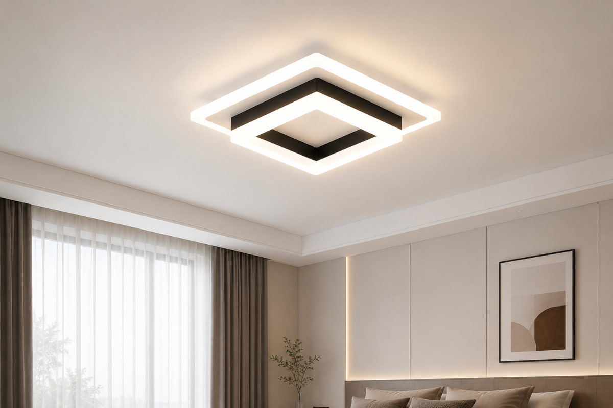 Plafonnier Led - Carré Noir & Blanc