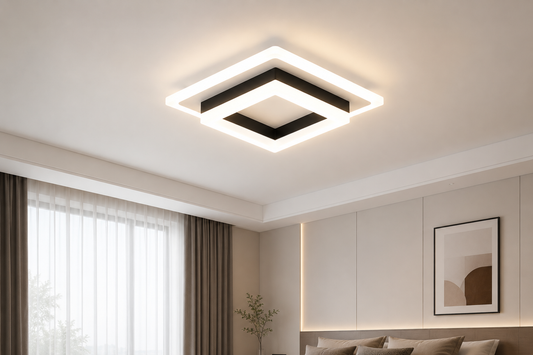 Plafonnier Led - Carré Noir & Blanc