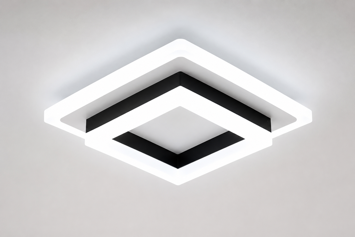 Plafonnier Led - Carré Noir & Blanc